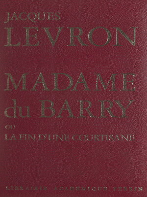 cover image of Madame du Barry